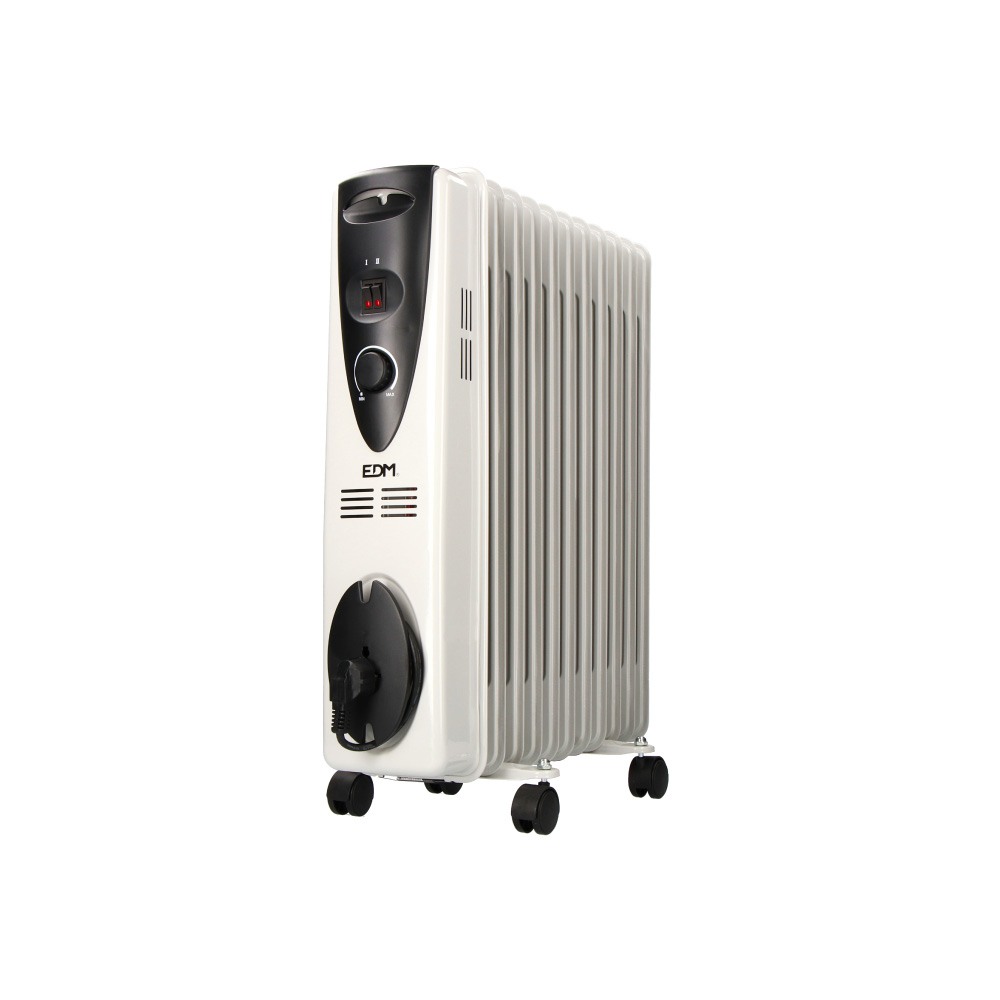 Radiador de aceite de 2500 W con pantalla digital: 10 aletas, temporizador,  4 configuraciones de calor y control remoto, Entrega gratuita