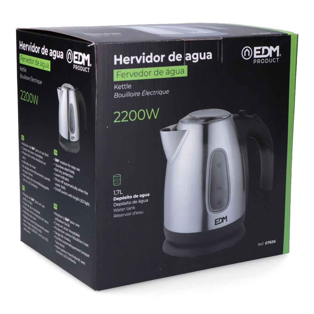 HERVIDOR AGUA ELECTRICO KETTLE 07655/2200W 1L EDM