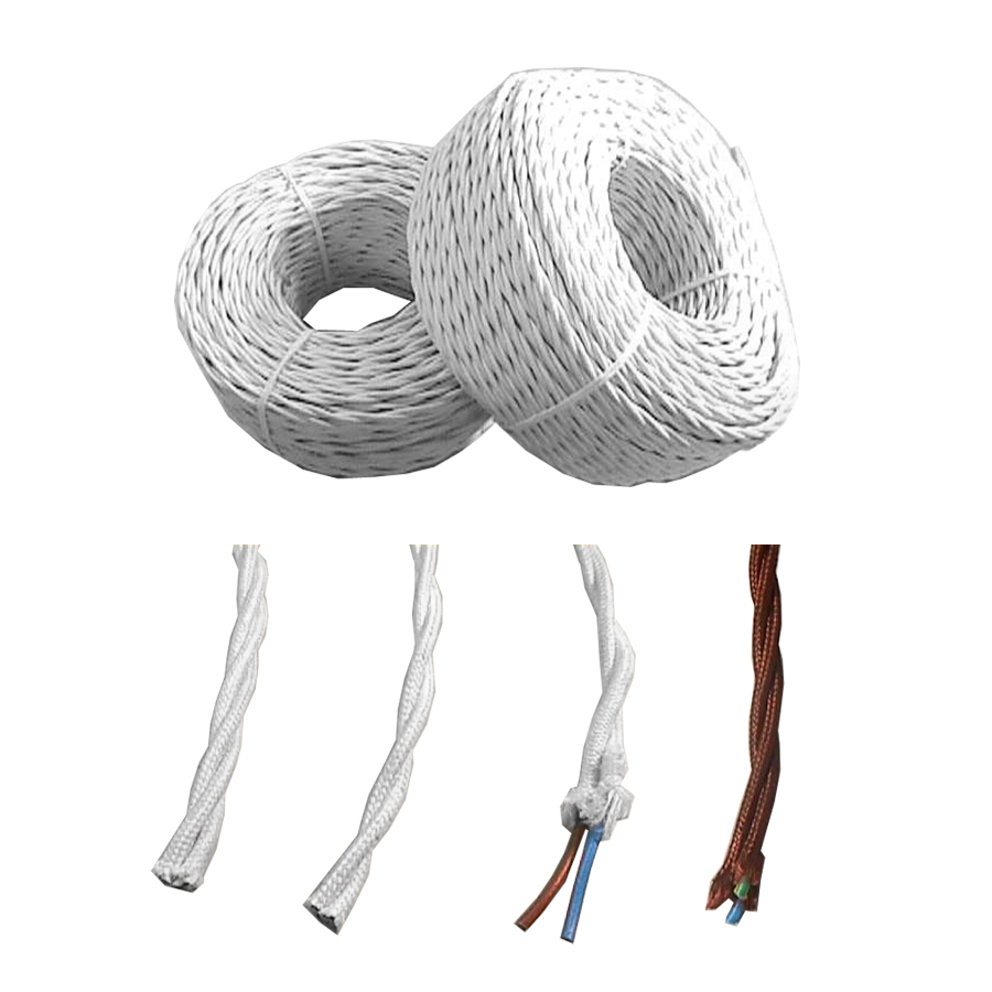 Cable trenzado textil 3x2,5 Marrón