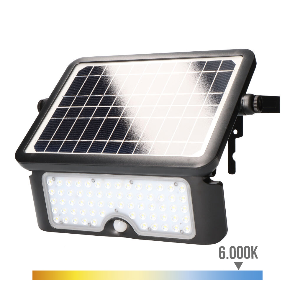 Foco Proyector LED Solar ECO Profesional 200W IP66 con Sensor Crepuscular /  Movimiento con Control Remoto • IluminaShop