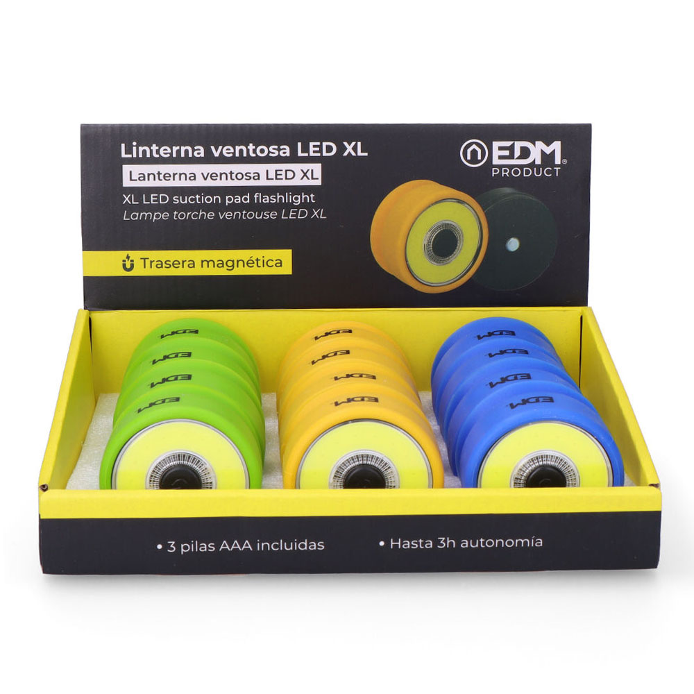 LINTERNA DE LED 150lm 2 POTENCIAS + LUZ DE EMERGENCIA 3xAA (PILAS  INCLUIDAS) EDM