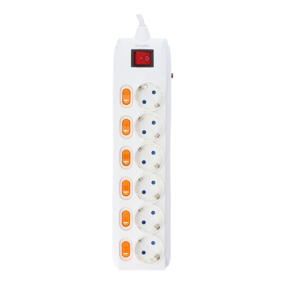 Extensor De Toma Plana Con Cubierta De Salida Desmontable, Cable De Extensión De Pared Con 6 Enchufes, Regleta De Alimentación De Enchufe Plano Con Cable De 5 Pies Oculto Para El