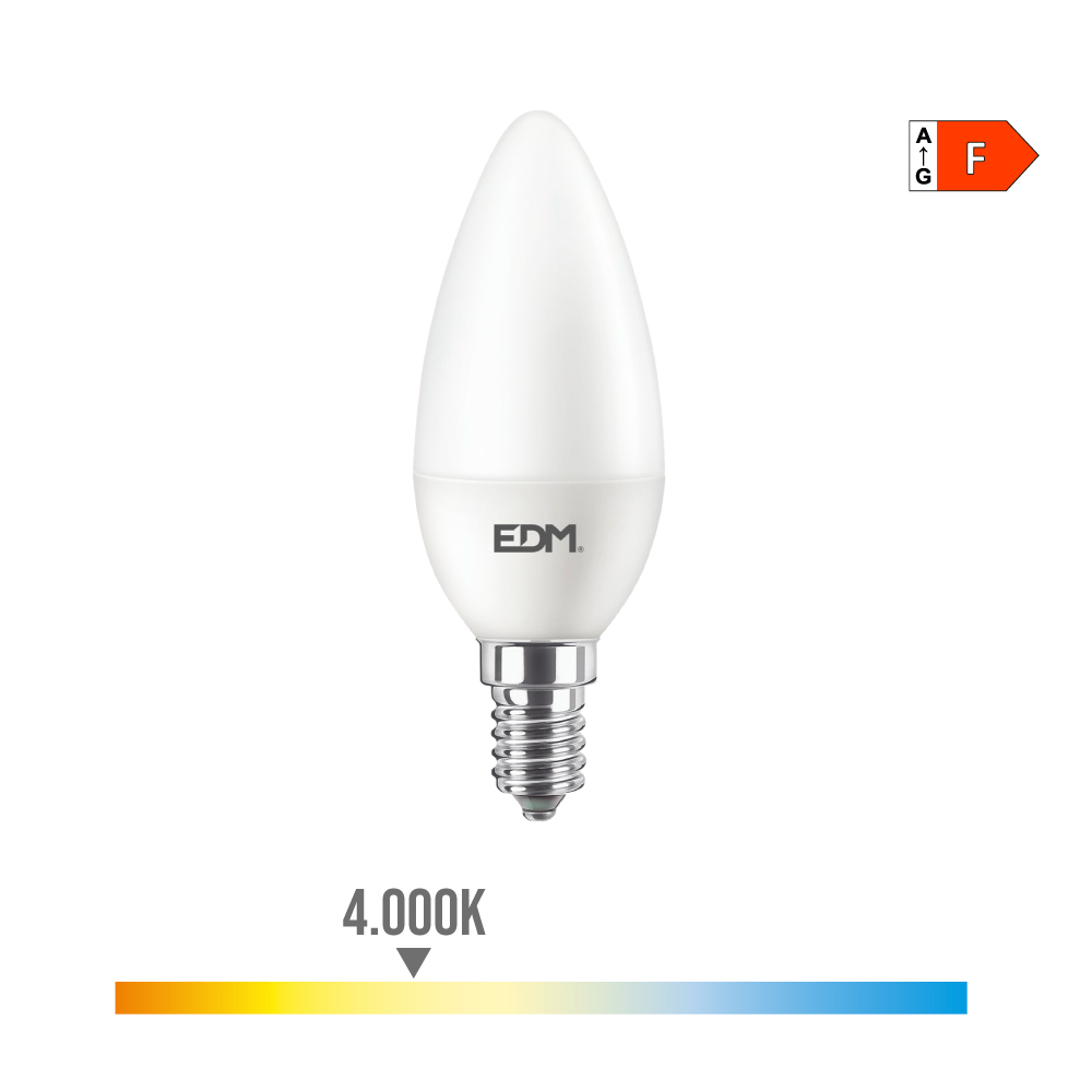 AMPOULE BOUGIE LED E14 8W 806lm 3000K LUMIÈRE CHAUDE Ø3,8x11,4cm EDM