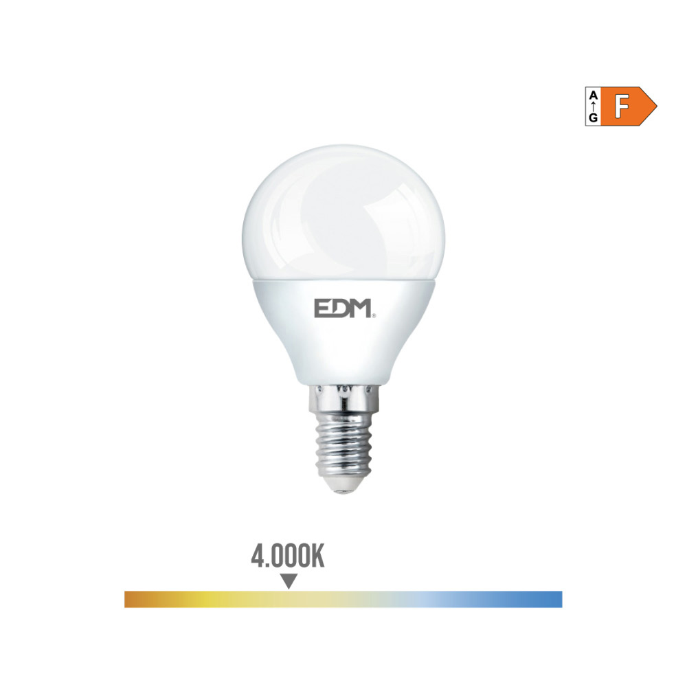 Bombilla esférica LED 7W cálida