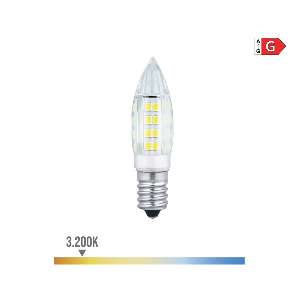 Kit 3 bombillas vela led E14 5w 400lm 6400k luz fria ø3,6x10cm edm